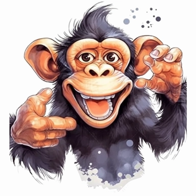Cute Happy Face Beautiful Funny Monkey Full body Sublimation Clipart,Cartoon,hyper realistic, intricate detail, illustration style,high solution,on the white background