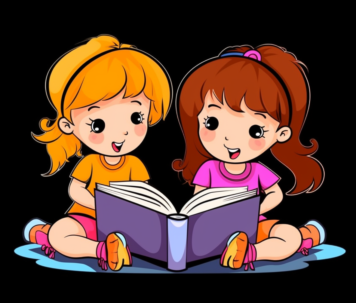 kids reading clipart