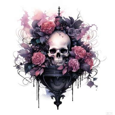 Step into a world where the ethereal beauty of watercolors meets the dark allure of Gothic aesthetics. Create an extraordinary collection of Gothic floral arrangements in clipart form, each brushstroke capturing the delicate balance between light and shadow. Infuse the artwork with elements inspired by Gothic literature and art, intertwining roses, thorns, and dark foliage with intricate details like antique keys, winding vines, and elegant candelabras. Choose a vivid color palette that juxtapos