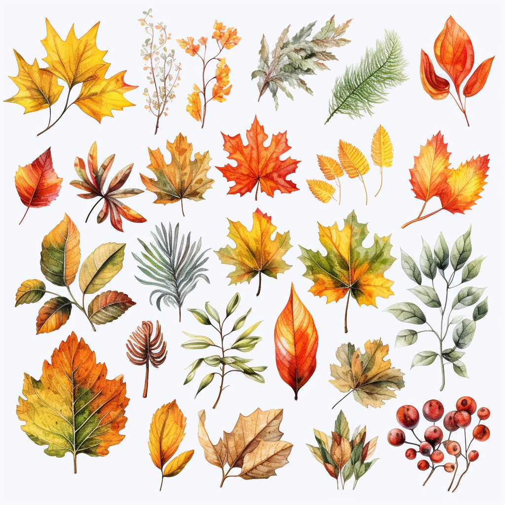 different leaves clipart