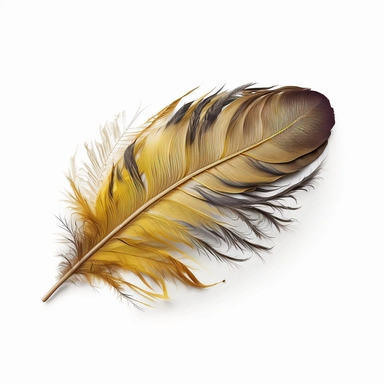 American goldfinch feather feather clipart, isolated, white background