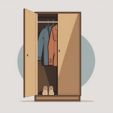 simple clipart of a wardrobe, very minimalistic
