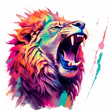 Roaring Lion Clipart colourful gravity arty