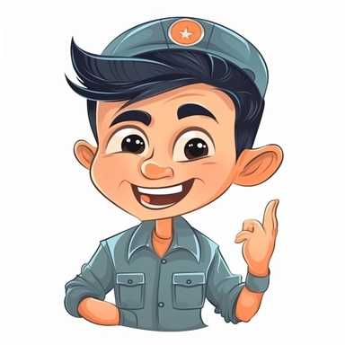happy cute Garage Attendant face, cartoon, clipart, mascot, isolated on white background