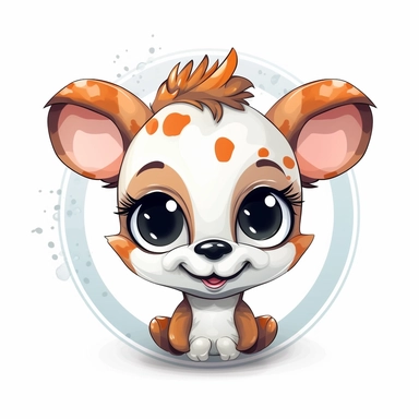 Clipart funny Baby circle head Animal vector design on white background