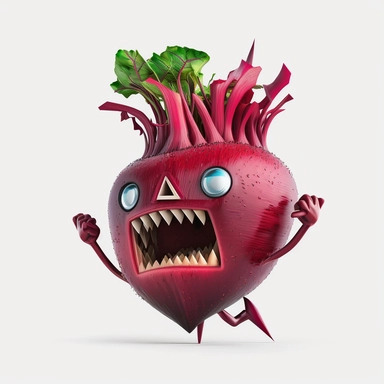 3D Cartoon in form of beets, clipart mascot , with a transparent background, 128K super mega pixel, insane detail, hyper-detailed, with huge details, UHD, 8K