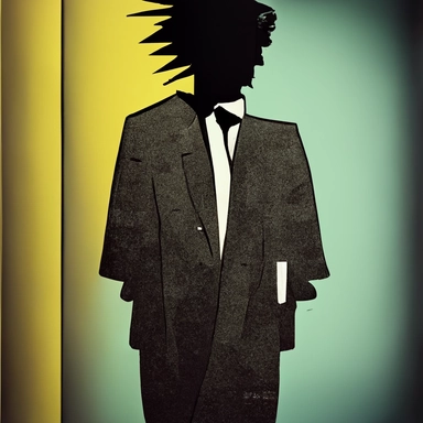 a set of postmodern black line clipart inspired by Reservoir Dogs and Pulp Fiction