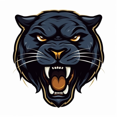 panther clipart 2d head and neck logo style