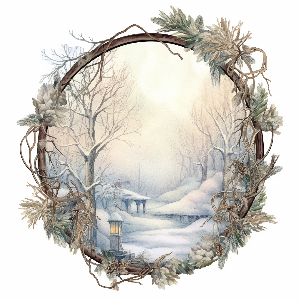 stunning christmas frame made of snowy branches , beautiful Christmas ...