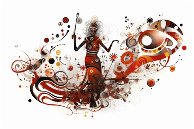 aboriginal , highly detailed, isolated on white, clipart,