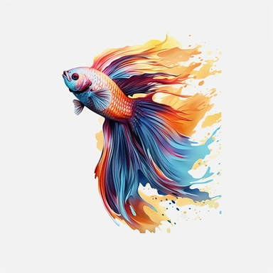 betta fish, creative, soft color, super resolution, Pshycedelic PNG, Graffiti, Clipart, watercolor, realistic, 8k