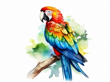 Watercolor clip art on white background, Canarys Clipart, high-resolution image with vibrant and true-to-life colors, isolated