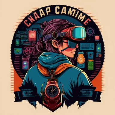 Game Developer, programmer, coding bootcamp, workshop, vr headset, gauges, virtual reality, poster, vector, 2d illustration, clipart, few colors