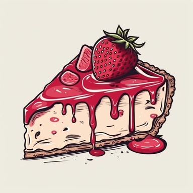 a slice of strawberry cheescake, t-shirt design graphic, vector, logo design, clipart, isolated, no background, .75 gutter