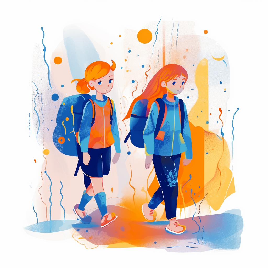 children going to school clipart