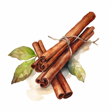 watercolor a realistic delicious cinnamon stick close up isolated oil painting clipart white background