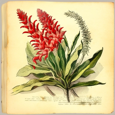 Clipart, vintage, watercolor, book Flora Brasiliensis, Carl Fiedrich von Martius illustration, hand drawn, texture