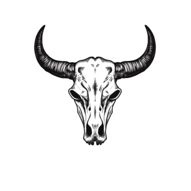 Texas Longhorn Cow Skull black and white , minimalist , vector, clipart, white background, svg , easy to vectorize , simple