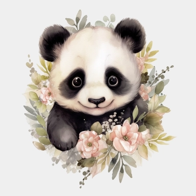 Baby panda nature flower Clipart , Transparent Background Clipart, Baby Zombie Illustrations in PNG, Clipart Graphics