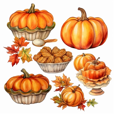 Autumn skies pumpkin pies,Autumn,doodle,clipart,whitebackground