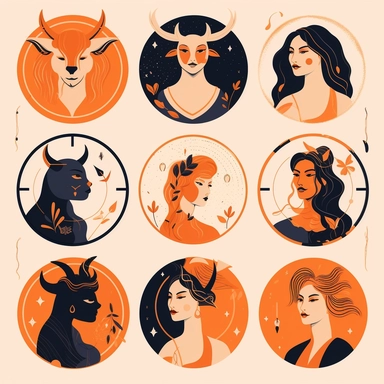 Hand drawn vector stock abstract graphic illustrations with zodiac astrological contemporary signs symbols collection set,beauty magic female characters,clipart boho design,feminine astrology concept.