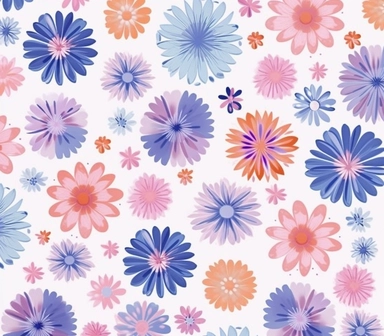 flowers, Watercolor, vector, white background, clipart, Seamless patterns, repeating patterns design, flat illustration,outlined , Vector, 4K, Art station, digital print, highly detailed clean, A detailed illustration a field,3D vector art, cute and quirky, fantasy art, watercolor effect, bokeh, Adobe Illustrator, hand-drawn, digital painting, low-poly, soft lighting, bird's-eye view, isometric style, retro aesthetic, focused on the character, 4K resolution,vector image, photorealistic masterpie