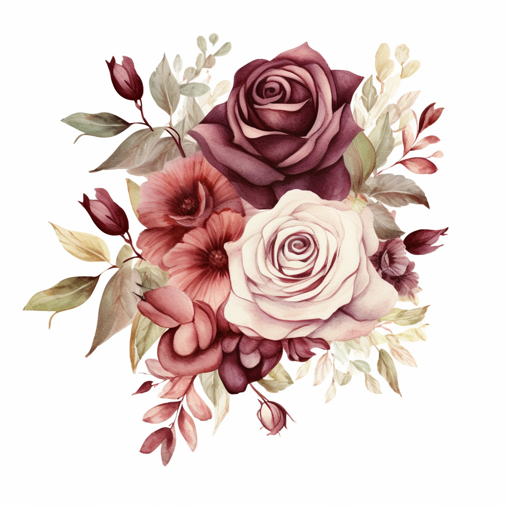 maroon flower cliparts