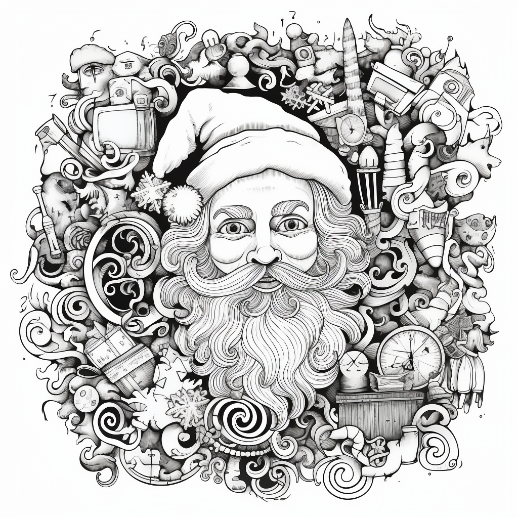 christmas clip art coloring pages