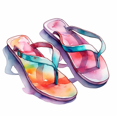 cool watercolour clip art of flip flops