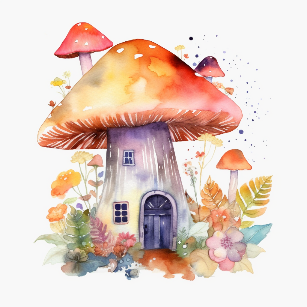 mushroom home cliparts