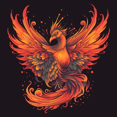 Envision a captivating vector illustration, featuring a cute baby phoenix, aglow with warm hues, arising from a cloud of smoky ashes. The scene, symbolic of rebirth, contrasts the fiery vibrance of the phoenix with the monochrome ashes below. Executed in a lively gradient, the phoenix's fiery plumage transitions through a warm tonal range, the colors striking against the white background. The illustration's style blends the principles of clipart and the vibrant color gradients, manifesting in a 