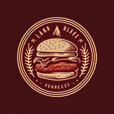 hamburger shop style company symbol, minimal, png, vector icon, clipart, emblem, transparent background