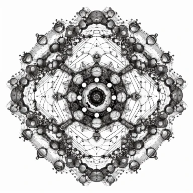 optical illusion of Spiraling fractal vortex of molecules, stylized disney cyberpunk 2077, style of the an illustrated celtic medieval manuscript on a white background, Molecule hexagon, goblin gremlin clipart - - niji