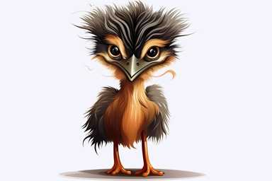 little heron, clipart, heron, big eyes, heron clipart,, in the style of gongbi, light black and brown, dark and brown