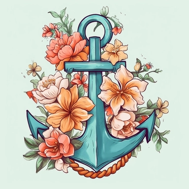 floral anchor clip art