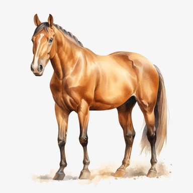 watercolour realistic horse beautifully detailed perfect realistic facial features four perfect legs and hooves beautiful horse non blurry clear image beta upscale , png image,high resolution,300dpi,graphic clipart,computer graphics