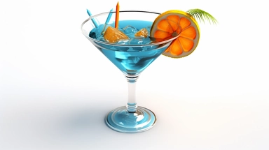 colorful cocktail apricot blue curacao syrup decorate with small palm trees and little umbrella digital clipart on white background photo-realistic, ultra sharp, simplicity, higher coherence, minimalism, ultra detailed, hyper realistic details, beautiful, modern, OC rendered, 32k uhd , insane details, intricate details, Photoshoot, Depth of Field, captured with Phase One XF IQ4 camera , 200 Mega Pixel lens,