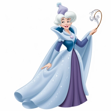 Fairy Godmother of Cinderella, Disney, clipart, white background