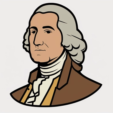 simplified lineart vector portrait of george washington, clipart style, svg cut file