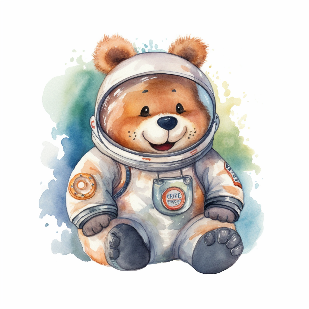 astronaut bear cliparts