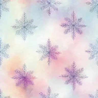 gradient snowflakes pattern simetric, white background in watercolor clipart style