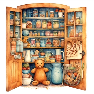 whimsical watercolour clip art curiosity cabinet gingerbread
