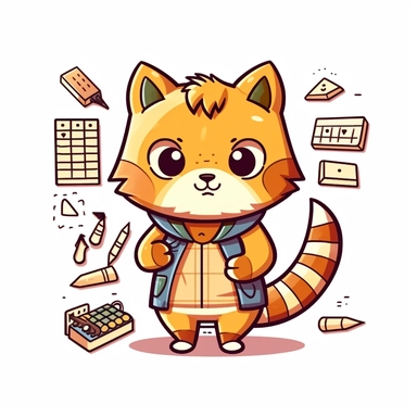 animal going to math class clip art vector, simple, thick cartoon lines, white background, anime style