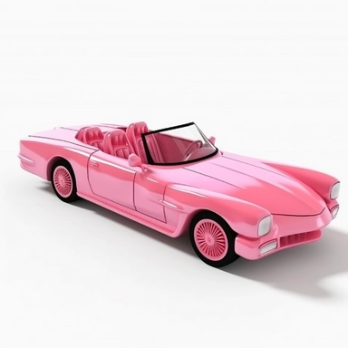 full hd, Convertible luxury pink car, very detailed, clipart, artwork, realistic, hd