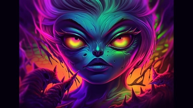 webp, oil painting, glowing eyes, clipart, Halloween, glow in the dark, neon, uhd, vivid, colorful, highly detailed, Tshirt design