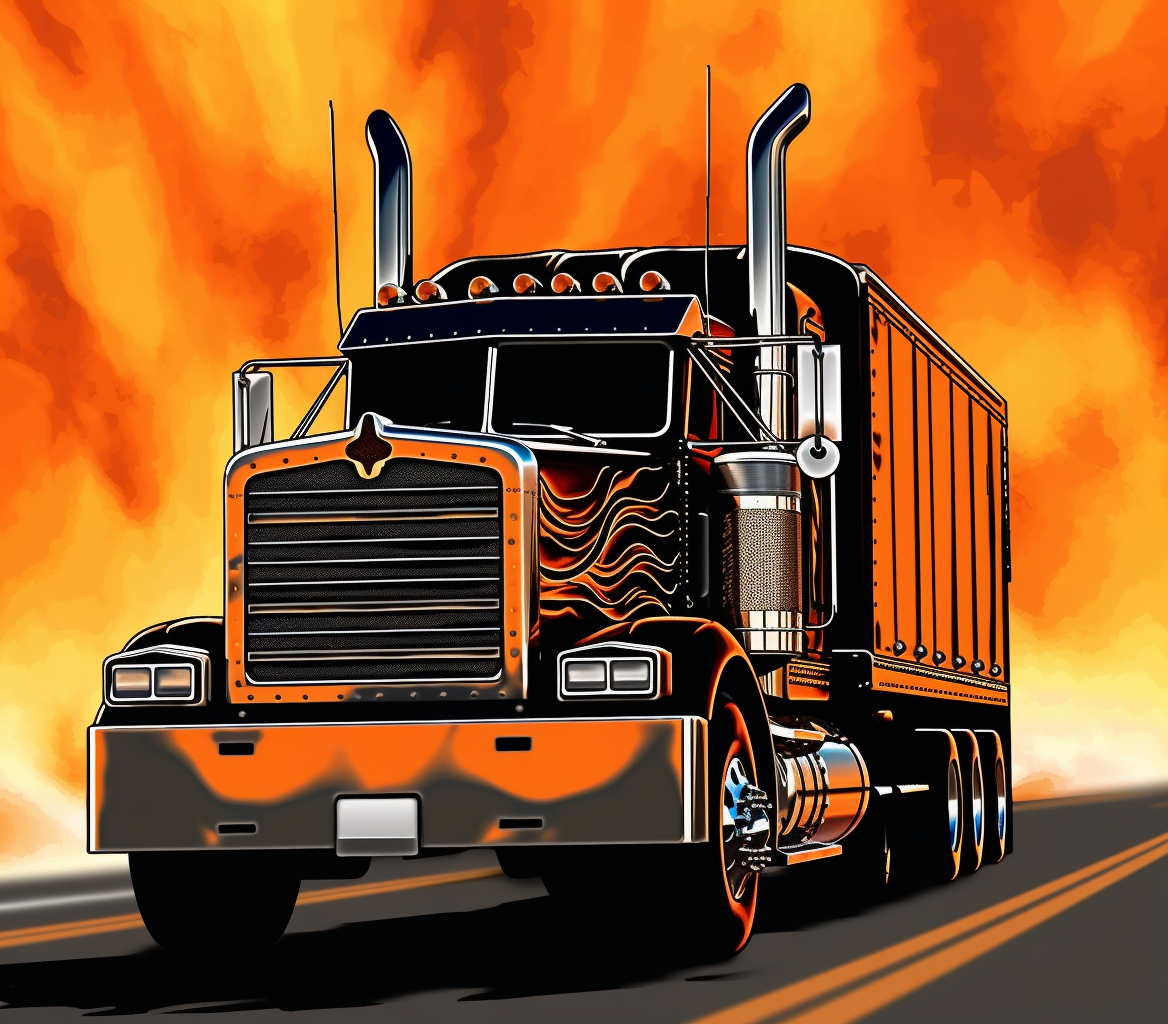 flaming truck cliparts