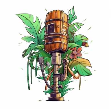 Cute Beautiful Retro 90s Color DJ MICROPHONE, Sublimation Clipart,Cartoon, hyper realistic, intricate detail, illustration style,high solution,on the white background BAMBOO
