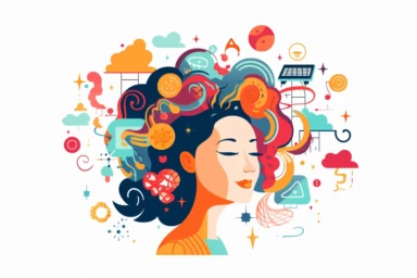 Mental Health Clipart, 8K, white background, spaced out