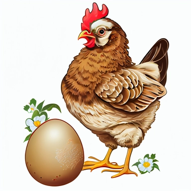 hen and egg, clipart, high resolution, black outline, white background, 4k, vector illustration