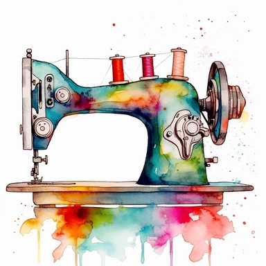 Sewing Machine Seam Guide Watercolor Sublimation Clipart, high regulation